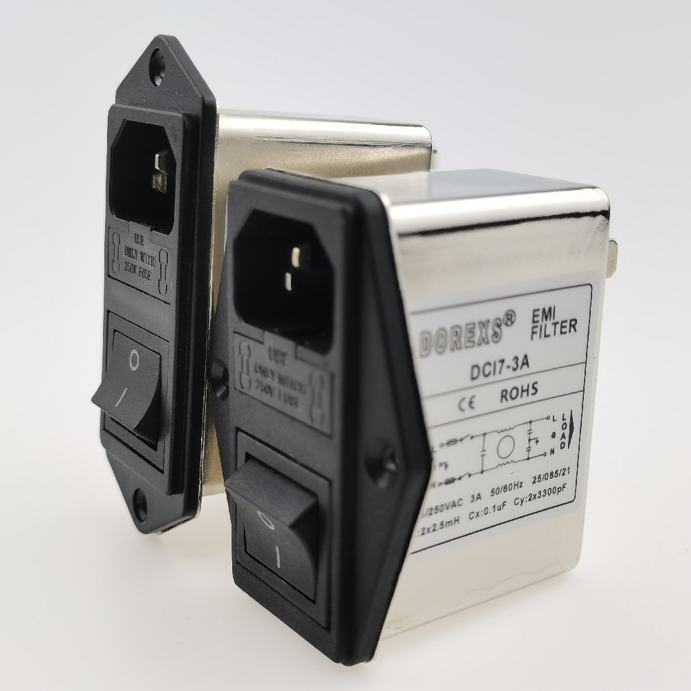 DBI5-S帶雙保險絲和開關IEC插座電源濾波器